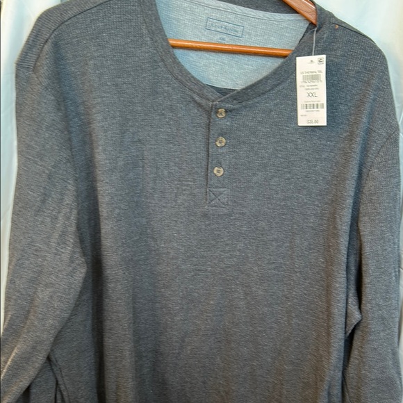 Men's Gray Henley Shirt - Picture 1 of 2
